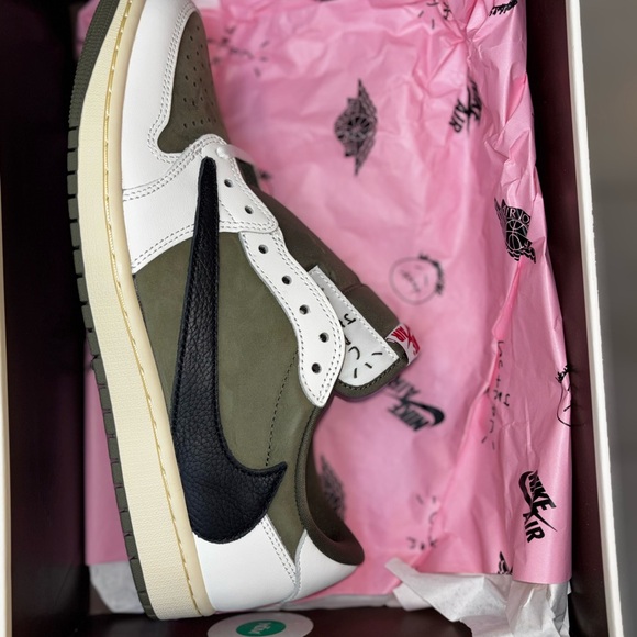 Jordan Low Olive White Black Athletic Shoes Travis Scott reverse olive main image 5